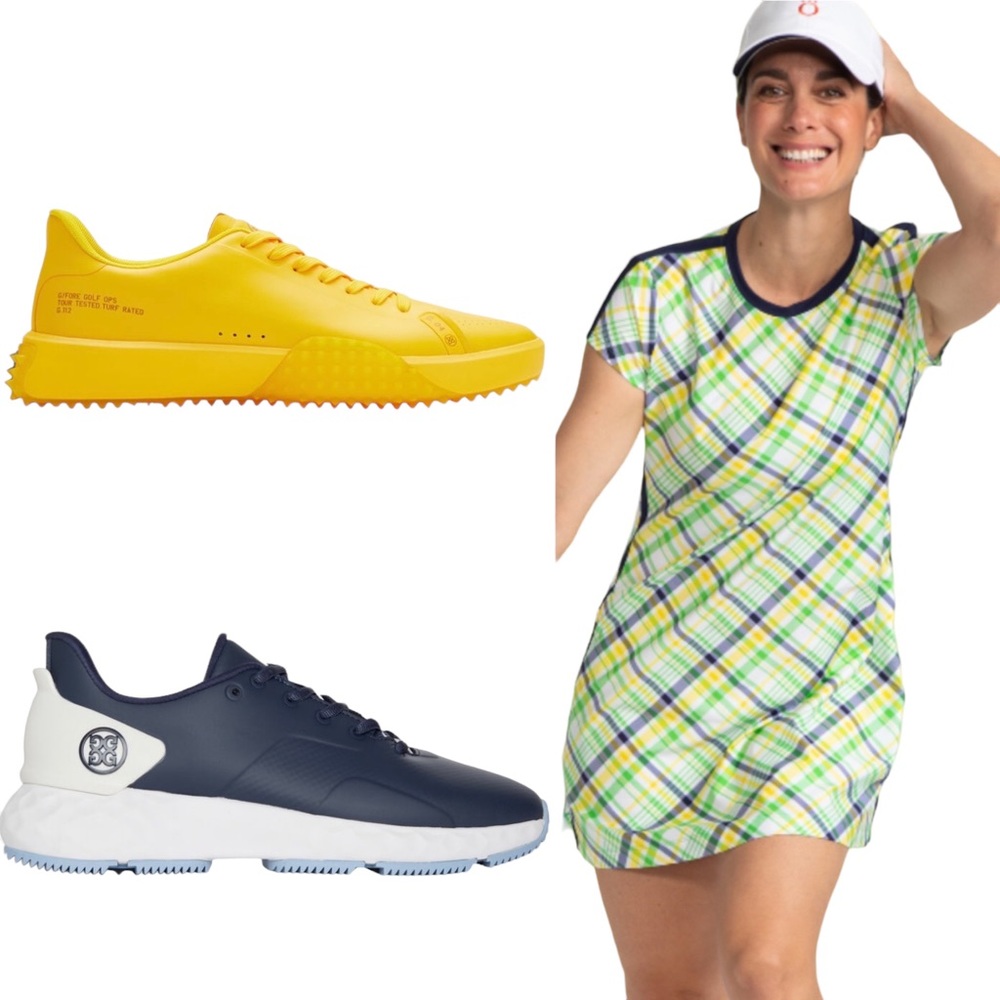 Golf *FINAL DROP* Tennis Shortsleeved Dress with shorts - Picnic Plaid NWT - Picture 1 of 12